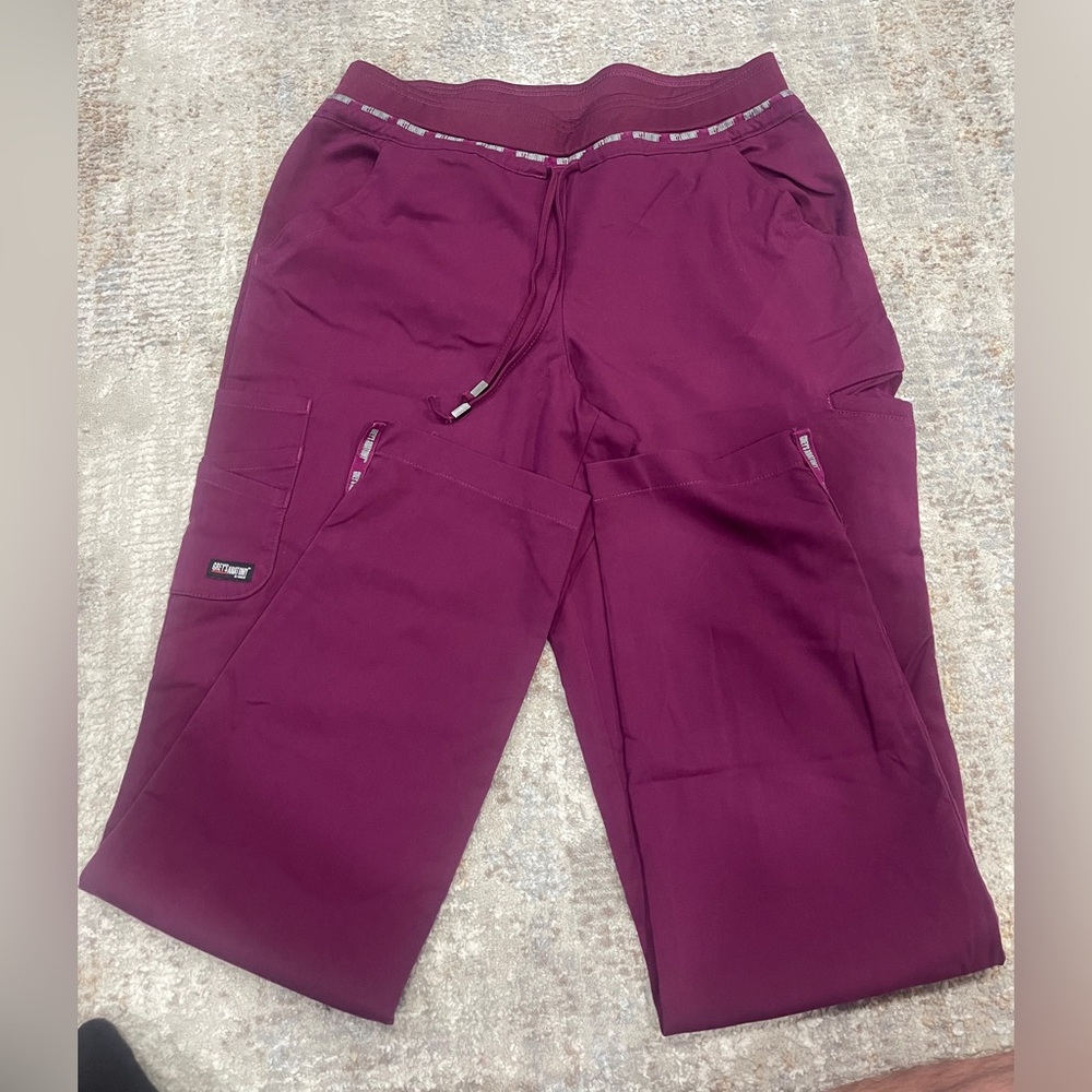 Burgundy scrub  Pants with Drawstring